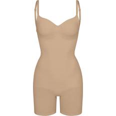 Beige - Women Bodysuits SKIMS Seamless Sculpt Low Back Mid Thigh Bodysuit - Clay