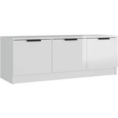 vidaXL 811364 High Gloss White TV Bench 102x36.5cm