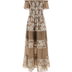 Guess Embroidered Long Dress - Beige