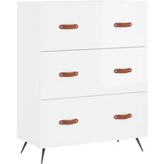 vidaXL High Gloss White Chest of Drawer 69.5x90cm