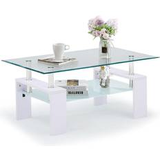 TUKAILAi Modern White Coffee Table 60x100cm