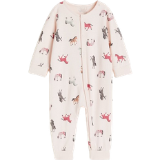 H&M Baby Patterned Sleepsuit - Light Beige/Horses