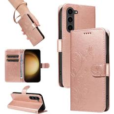 Embossed Butterfly Hand Strap Wallet Phone Case for Galaxy S23 Plus