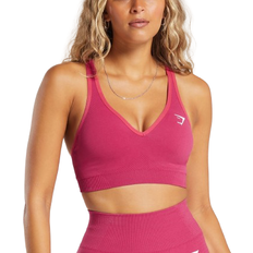 Gymshark Vital Seamless 2.0 V Neck Sports Bra - Vintage Pink/Marl