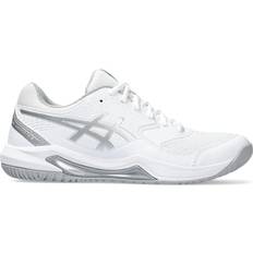 10.5 Racket Sport Shoes Asics Gel-Dedicate 8 W - White/Pure Silver