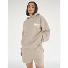 Kaiia Kaiia Design Bubble Print Oversized Hoodie Stone