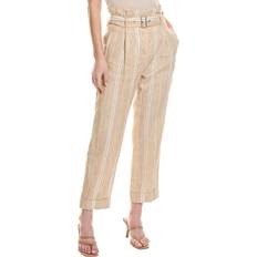 Peserico Women's Paperbag Linen Blend Pant - Brown