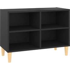 vidaXL Solid Wood Black TV Bench 69.5x50cm