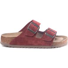 Men - Red Sandals Birkenstock Arizona SFB Suede Leather - Vermouth