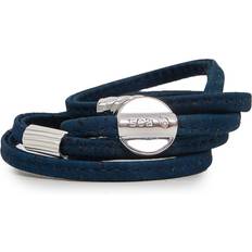 Nalu Beads Cork Wrap Bracelet - Silver/Blue