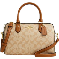 Coach Rowan Satchel Bag In Blocked Signature Canvas - Im/Light Khaki/Khaki Multi