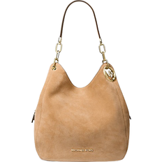 Michael Kors Lillie Large Suede Shoulder Bag - Camel