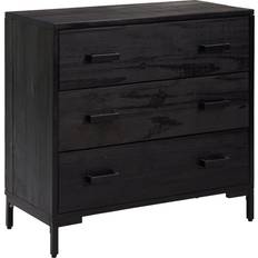 vidaXL Solid Wood Pine Black Chest of Drawer 74.9x70.1cm