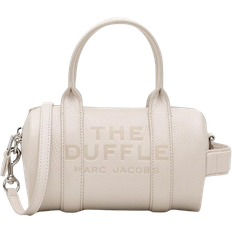 White Crossbody Bags Marc Jacobs The Leather Mini Duffle Bag - Cotton/Silver