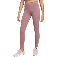 Nike One Mid-Rise Leggings - Smokey Mauve/Black