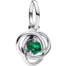 Pandora May Royal Eternity Circle Dangle Charm - Silver/Green/Transparent