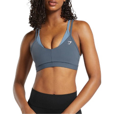 Gymshark Double Up Sports Bra - Titanium Blue/Faded Blue