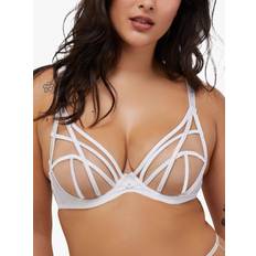 Playful Promises Ramona Optic White Strap Detail Illusion Mesh Bra