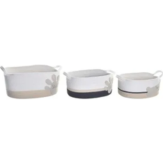 Dkd Home Decor Basket Set White/Cream/Dark Grey Basket 60cm 3pcs