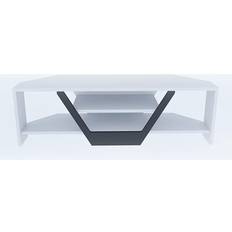 Wood TV Benches Decorotika Sares Media White/Black TV Bench 120x37cm