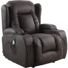 Black leather recliner chair More4Homes Chester Black Automatic Leather Recliner Chair