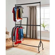 House of Home Two Tier Heavy Duty Black Wardrobe 150x46.5cm