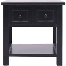 vidaXL Paulownia Black Small Table 39.9x39.9cm