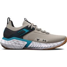 Men Gym & Training Shoes Under Armour Project Rock 5 M - Gray Matter/Black/Blue Surf /Grey