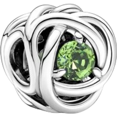 Pandora August Spring Eternity Circle Charm - Silver/Green