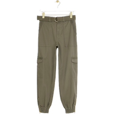 Green - W36 - Women Trousers & Shorts River Island Belted Utility Cargo Trousers - Khaki