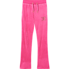 Juicy Couture Kid's Diamante Velour Bootcut Pant - Fuchsia Purple