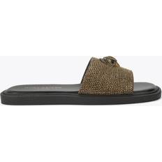 Brown - Men Slides Kurt Geiger Men's Sandals Dark Brown Synthetic Oscar Slide