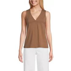 Lands' End Women Tank Tops Lands' End Women's Lightweight Jersey Pleated Tank Top