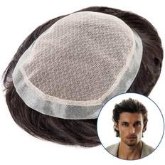 WAOCEO Men Toupee Indian Human Hair 14cmX19cm 6 inch