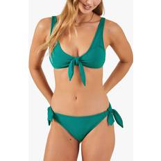 Turquoise - Women Bikinis Accessorize Bunny Tie Bikini Bottoms