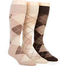 Polo Ralph Lauren Beige Socks Polo Ralph Lauren Men's Socks, Dress Argyle Crew Pack Socks Khaki