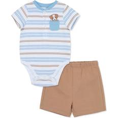 Little Me Baby Boys Bodysuit Shorts Set Brown