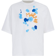 Marni T-shirt with Dripping Print - Liily/White