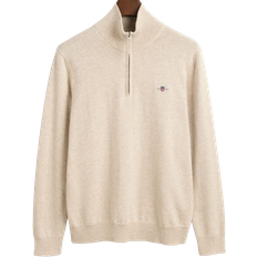 Gant Classic Shirt With Half Zip - Light Beige Melange