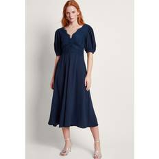 Men - XL Dresses Monsoon Nancy Lace Satin Tea Dress, Navy