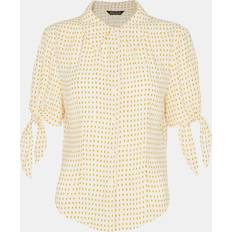 Clothing Whistles Oval Spot Tie Sleeve Blouse, Ivory/Multi