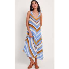 Monsoon Byrdie Stripe Midi Dress, Turquoise