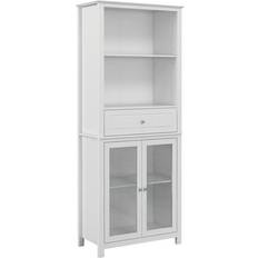 Retractable Drawers Storage Cabinets Homcom Kitchen Cupboard White Storage Cabinet 74x181.5cm