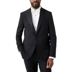 Men - Viscose Blazers Burton Slim Fit Tuxedo Suit Jacket - Black
