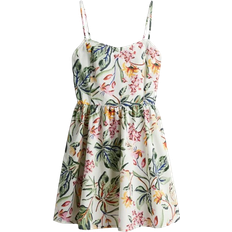 Beige Dresses H&M Flared Skirt Dress - Cream/Floral