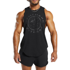 Cotton - Men Tank Tops Gymshark Legacy Drop ARM Tank - Black