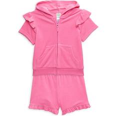 Little Me Baby Girls Coordinating Terry Swim Cover-Up Set Pink 6-9 months