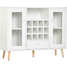 Retractable Drawers Sideboards Homcom Kitchen Cupboard White Sideboard 100x80cm