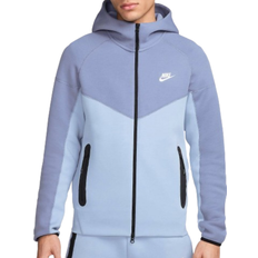 Nike Hoodies - Men Jumpers Nike Sportswear Tech Fleece Windrunner Full Zip Hoodie Men - Light Armory Blue/Ashen Slate/White