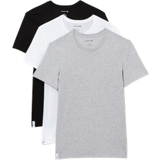 Lacoste Men T-shirts & Tank Tops Lacoste Men's Crew Neck Loungewear T-shirt 3-pack - White/Grey Chine/Black